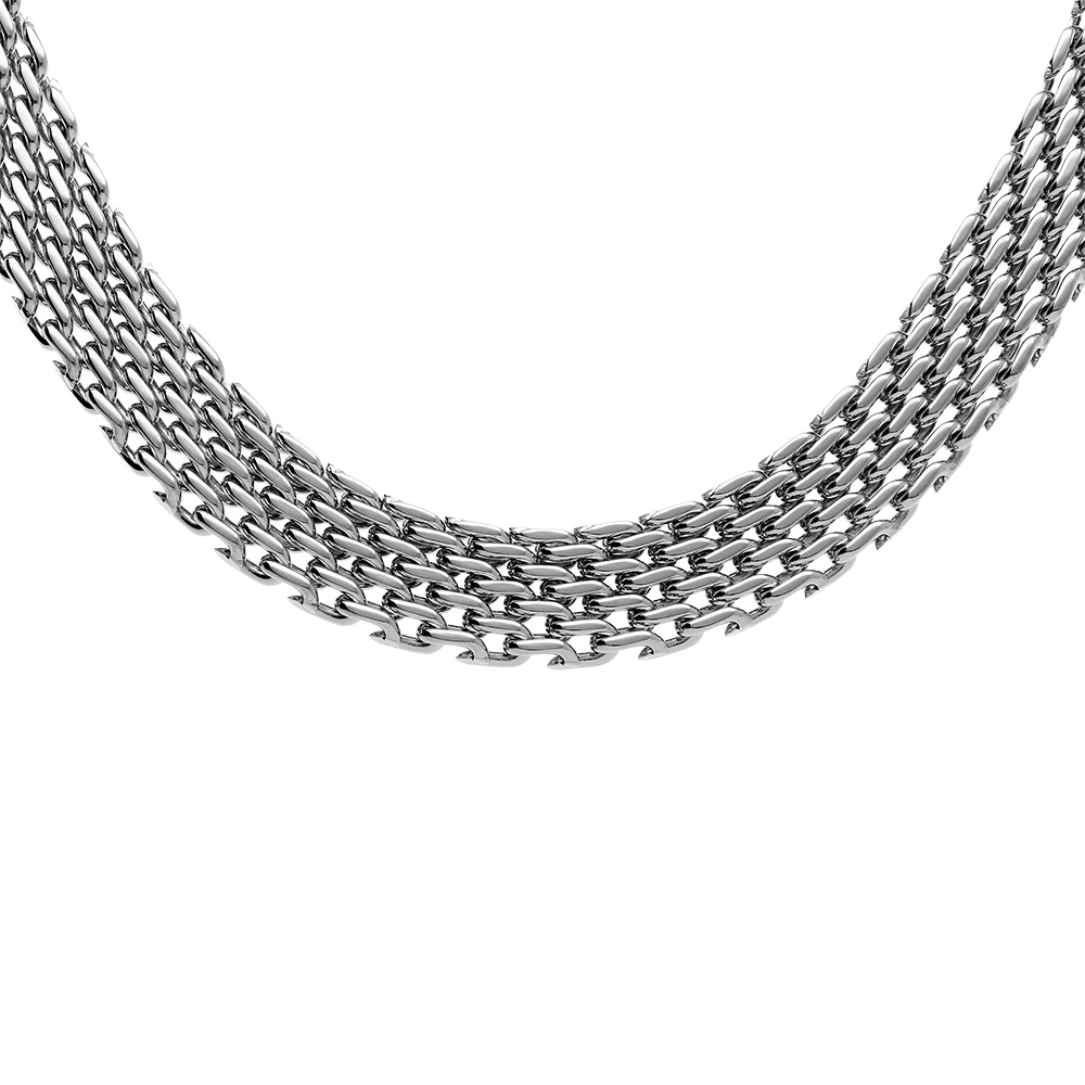 Collier en acier maille plate 8mm - 42+5cm - Vue 1