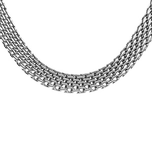 Collier en acier maille plate 8mm - 42+5cm