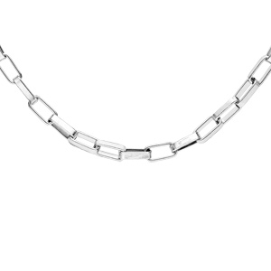 Collier en acier maille rectangle 50+6cm - Vue 1