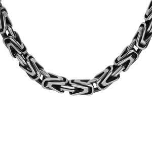 Collier en acier maille royale longueur 57cm - Vue 1