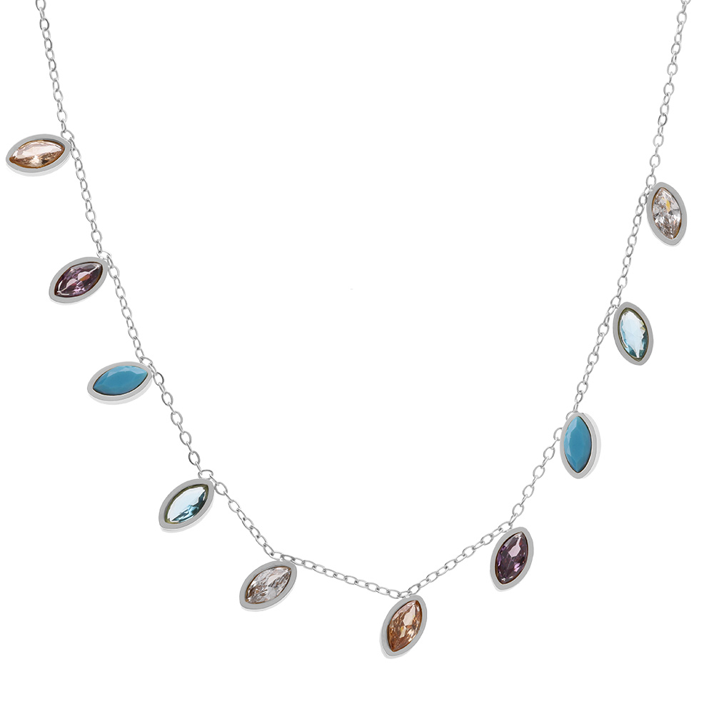 Collier en acier navette tutti frutti, 40+5cm - Vue 1