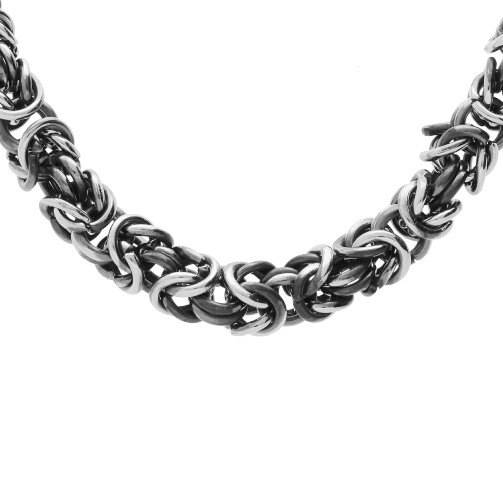 Collier en acier patin� maille royale 50+5cm - Vue 1