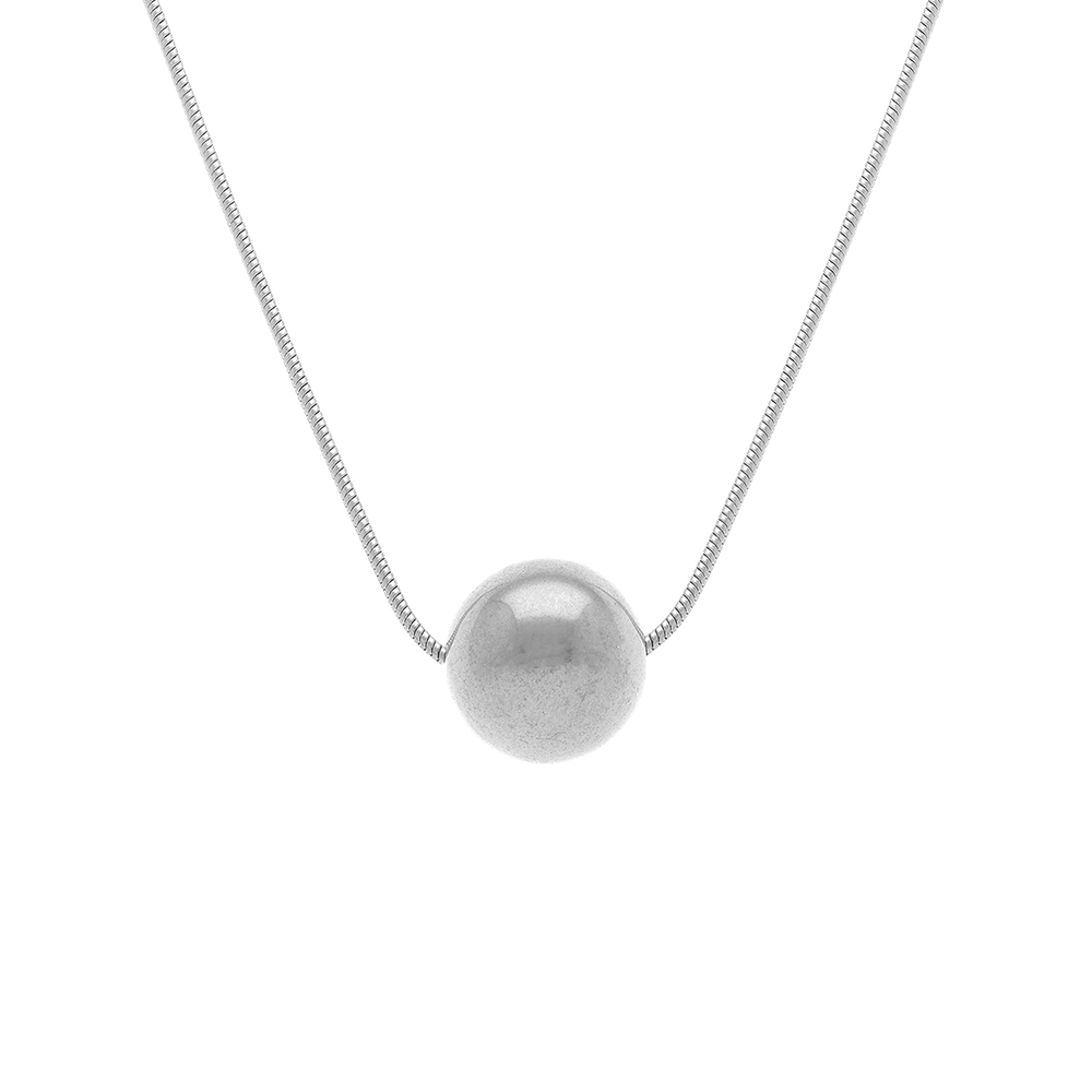 Collier en acier pendentif boule 10mm - 40+5cm - Vue 1
