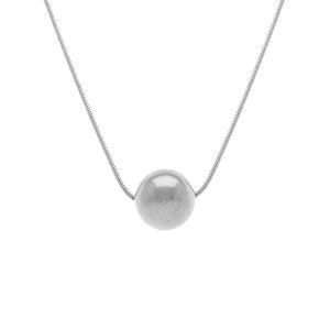 Collier en acier pendentif boule 10mm - 40+5cm