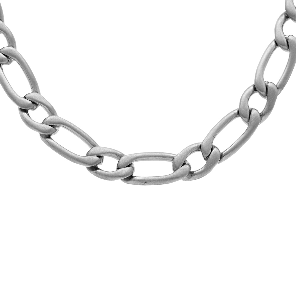 Collier en acier satin� 1+1 7mm - 50cm - Vue 1