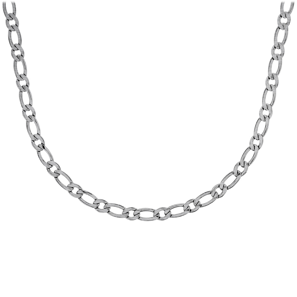 Collier en acier satin� 1+1 7mm  - 55cm - Vue 1