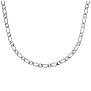 Collier en acier satiné 1+1 7mm - 55cm - Vue 1
