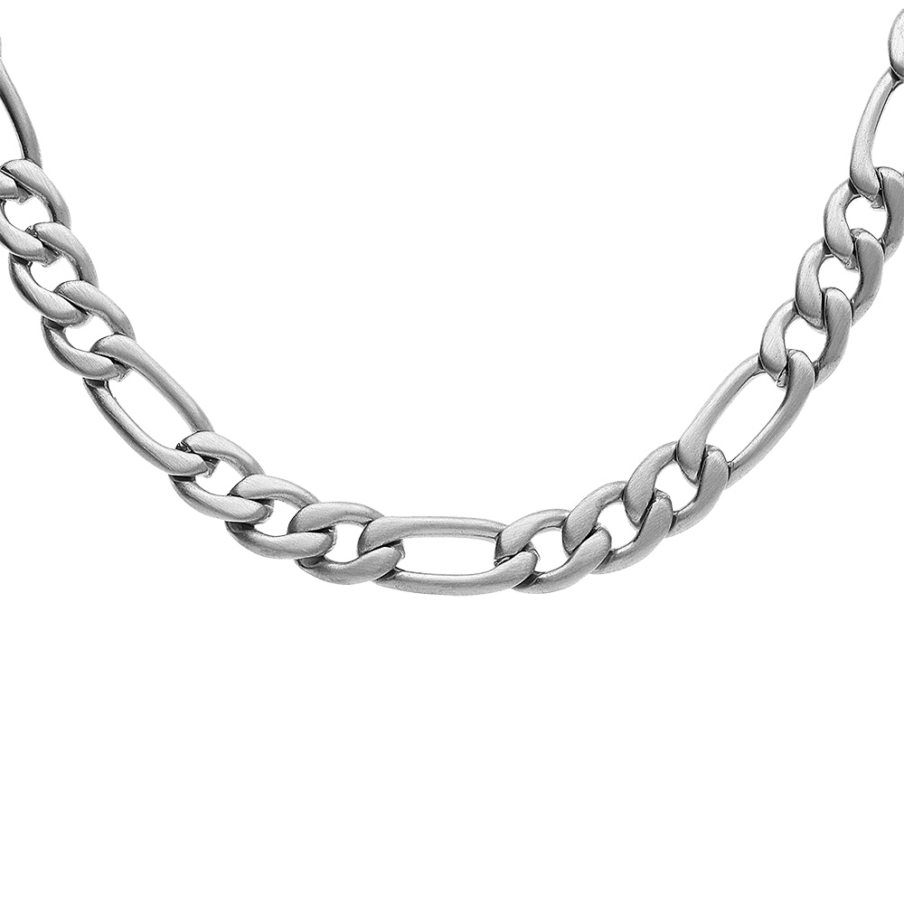 Collier en acier satin� 1+3 5mm  - 50cm - Vue 1