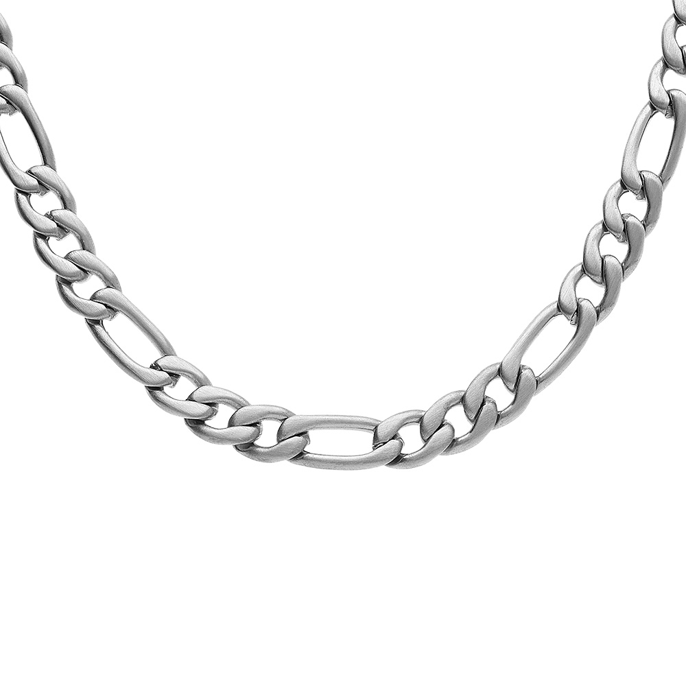 Collier en acier satin� 1+3 5mm  - 55cm - Vue 1