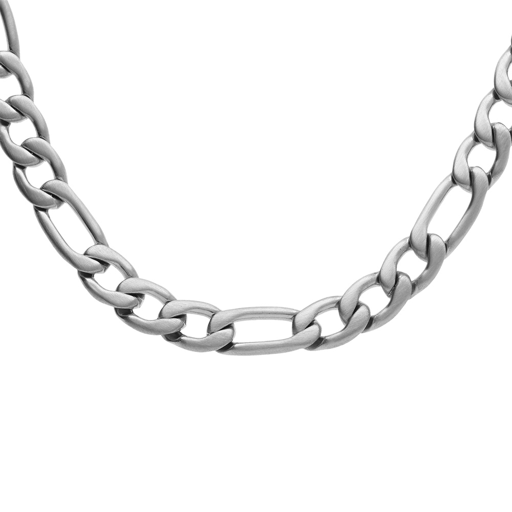 Collier en acier satin� 1+3 6mm  - 55cm - Vue 1