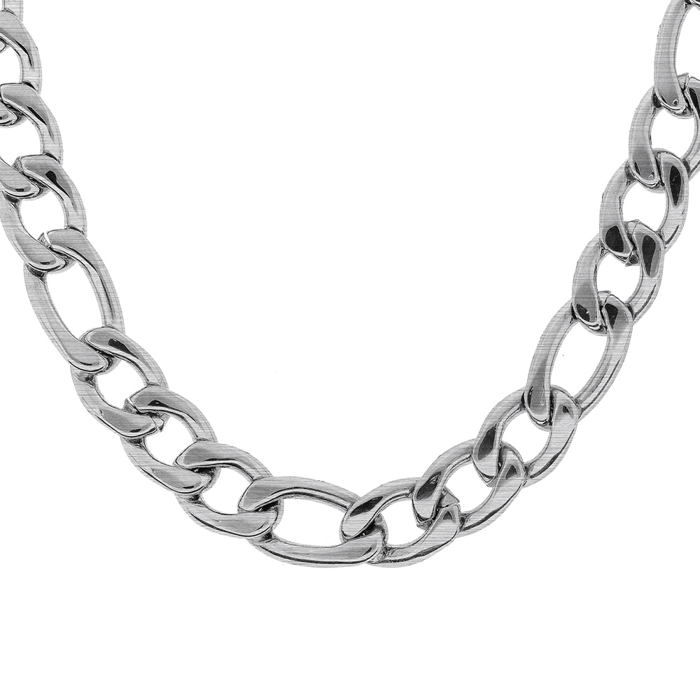 Collier en acier satin� 1+3 9mm  - 55cm - Vue 1