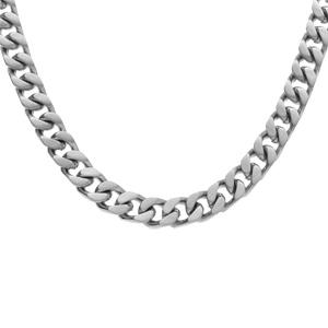 Collier en acier satiné maille gourmette 6mm - 55cm - Vue 1