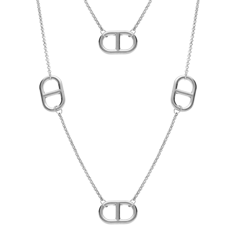 Collier en acier sautoir maille marine -  97+5cm - Vue 1
