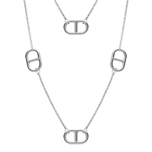 Collier en acier sautoir maille marine -  97+5cm