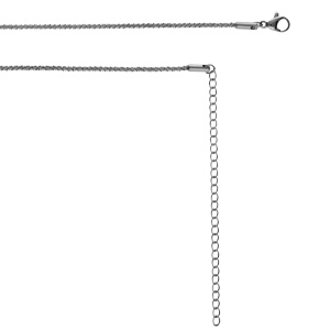 Collier en acier sautoir ou chaîne de ventre maille corde - 65.5+20.5cm - Vue 1