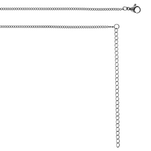 Collier en acier sautoir ou chaîne de ventre maille gourmette 65.5+20.5cm - Vue 1