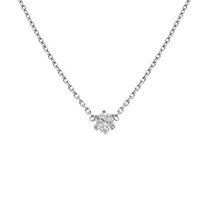 Collier en acier solitaire de 4mm oxyde blanc serti - 38cm+4cm Collier en acier solitaire de 4mm oxyde blanc serti - 38cm+4cm