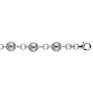 Collier en argent alternance de boules marseillaises et maillon simple- longueur 40cm rglable - Vue 1