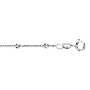 Collier en argent chane avec petites boules facettes - longueur 42cm - Vue 1