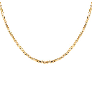 Collier en argent doré boules diamantées -38+5cm - Vue 1