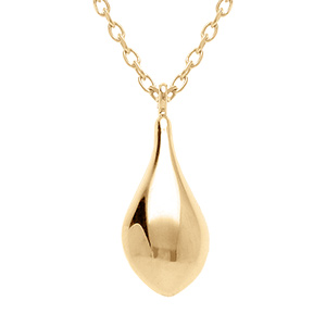 Collier en argent dor� pendentif goutte - 40+5cm