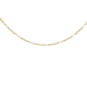 Collier en Argent et dorure jaune avec perles blanches 40+5cm - Vue 1