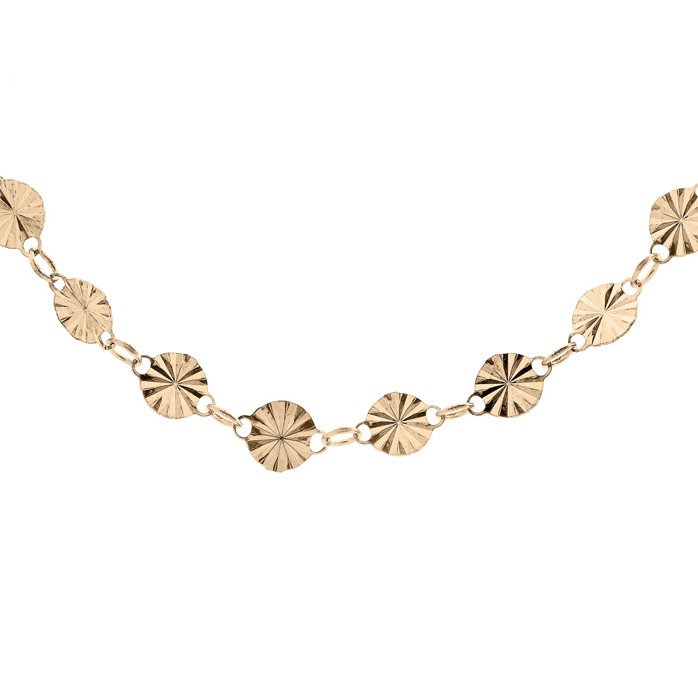 Collier en argent et dorure jaune mailles pastilles diamant�es 40+4cm - Vue 1