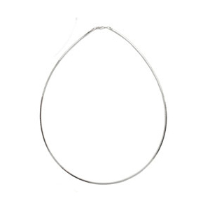 Collier en argent maille oméga carrée - largeur 1,6mm et longueur 42cm - Vue 1