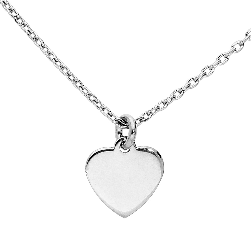 Collier en argent rhodi� cha�ne avec pendentif coeur et symbole infini 40+5cm - Vue 1