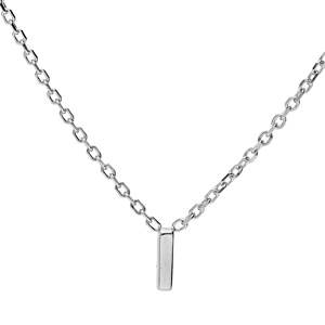 Collier en argent rhodi chane avec pendentif initiale\