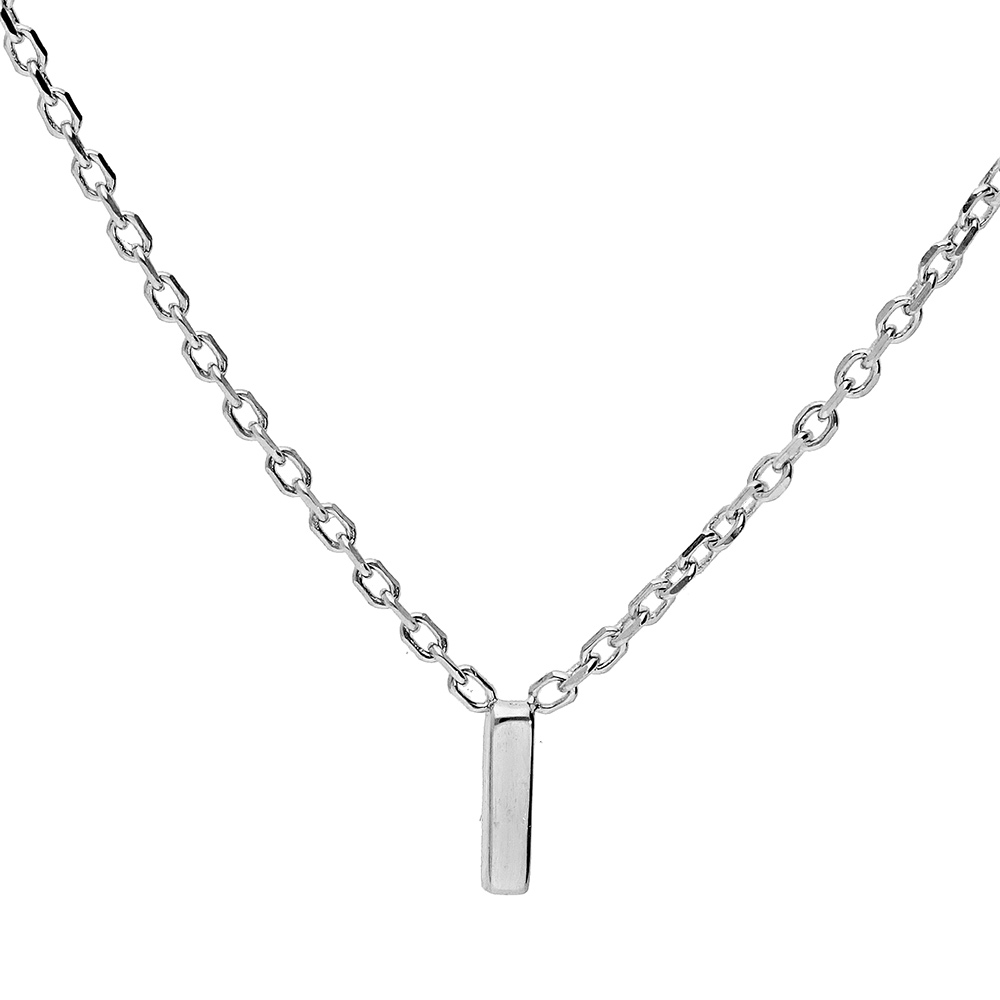 Collier en argent rhodi� cha�ne avec pendentif initiale\