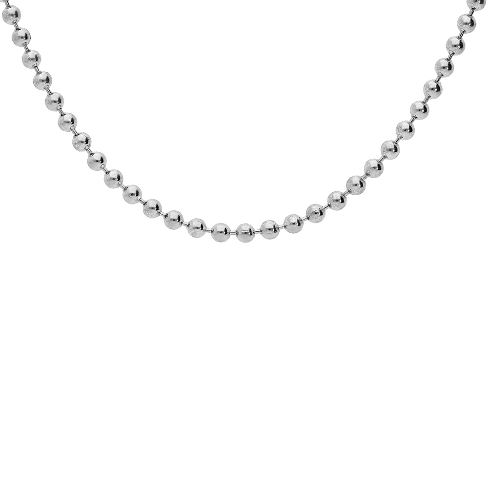 Collier en argent rhodi� cha�ne boules 2.2mm longueur 50cm - Vue 1