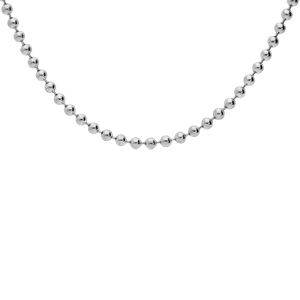 Collier en argent rhodi chane boules 2.2mm longueur 50cm - Vue 1