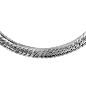 Collier en argent rhodié chaîne tube ronde pour charms et fermoir mousqueton - longueur 43cm - Vue 1