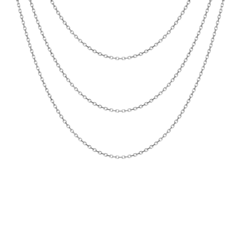 Collier en argent rhodi� 3 cha�nes 40/45/50cm - Vue 1
