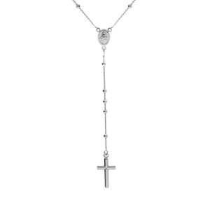 Collier en argent rhodi chapelet 47cm - Vue 1