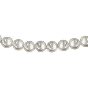 Collier en argent rhodi et perles Swarovski blanches de 5mm - longueur 45cm + 5cm de rallonge - Vue 1