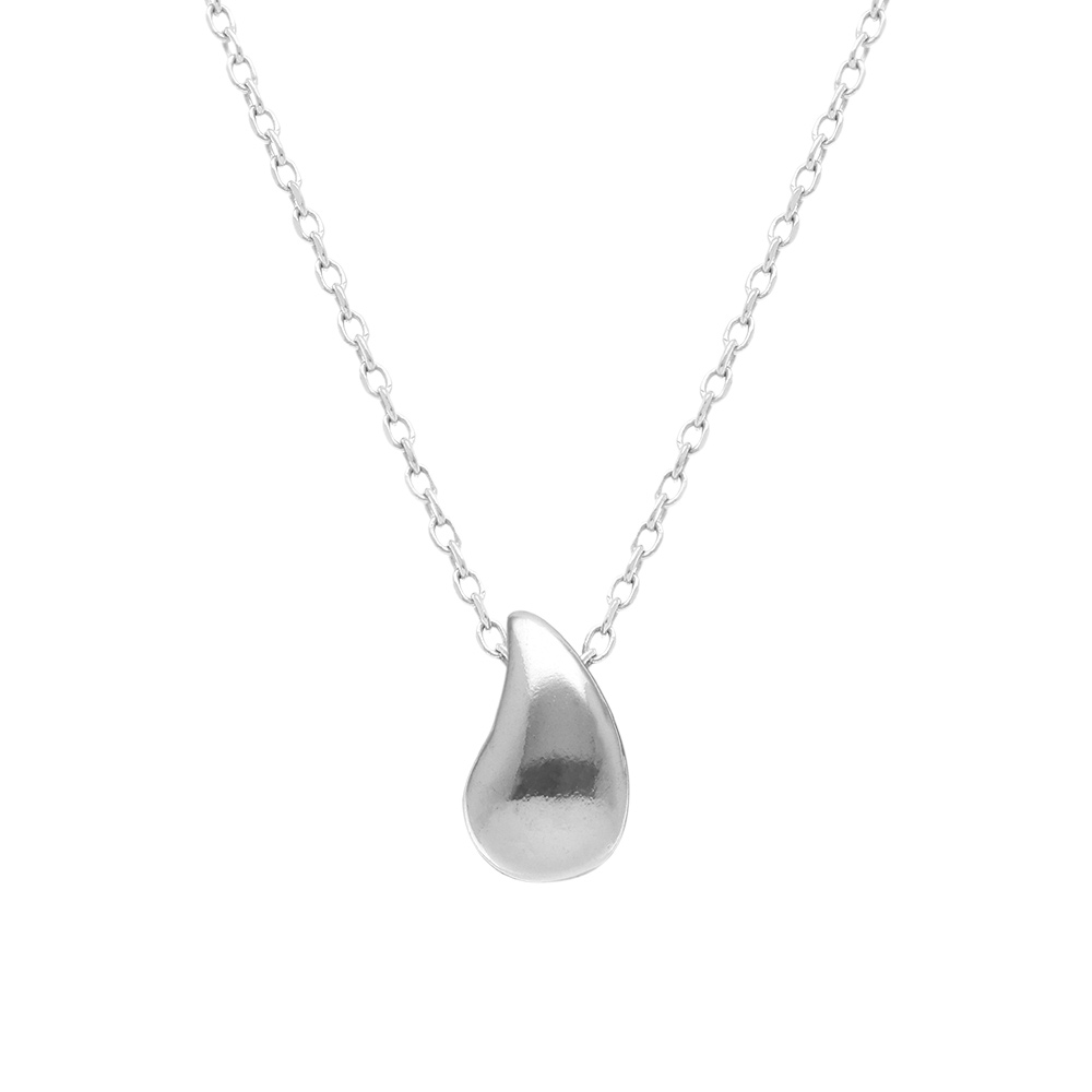 Collier en argent rhodi� forme goutte - 42+3cm - Vue 1
