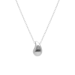 Collier en argent rhodié forme goutte - 42+3cm - Vue 1