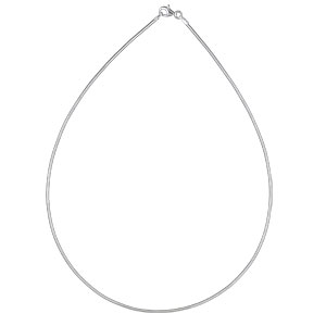 Collier en argent rhodi maille omga ronde - largeur 1,35mm et longueur 40cm - Vue 1