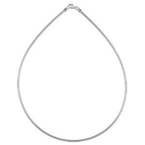 Collier en argent rhodi maille omga ronde - largeur 1,9mm et longueur 42cm - Vue 1