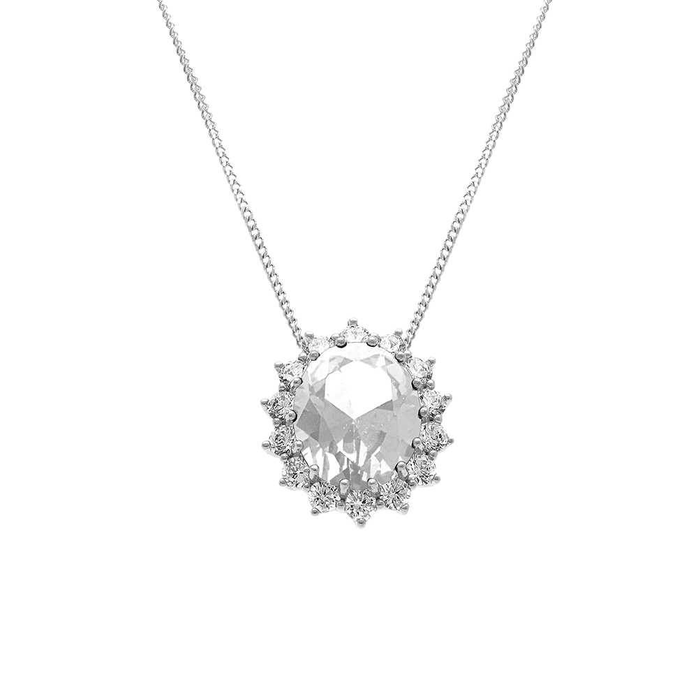 Collier en argent rhodi� pendentif \