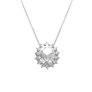 Collier en argent rhodié pendentif \