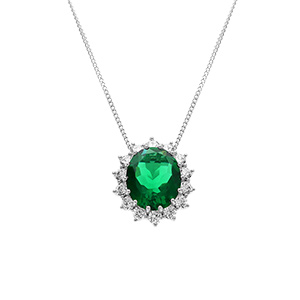 Collier en argent rhodié pendentif \