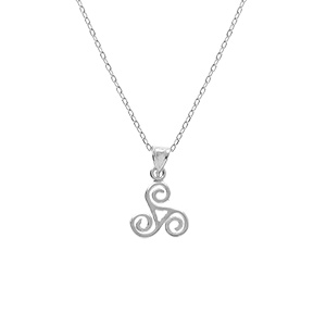 Collier en argent rhodié pendentif triskel 10mm - 40+5cm - Vue 1