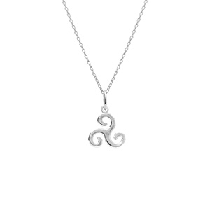 Collier en argent rhodié pendentif triskel simple 10mm - 40+5cm - Vue 1
