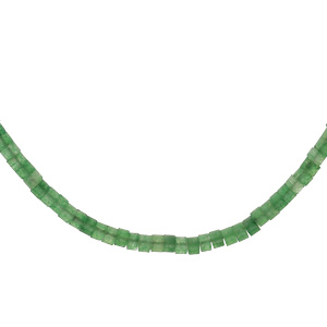 Collier en argent rhodi rondelles pierre Jade vert vritable 40+5cm - Vue 1