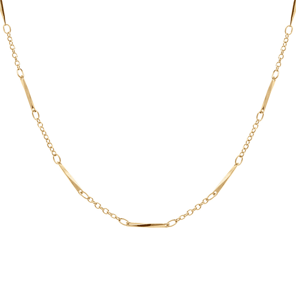 Collier en plaqu� or avec baguettes - 40+7cm - Vue 1