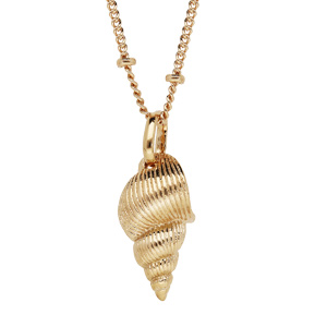 Collier en plaqué or avec pendentif coquillage 40+4cm - Vue 1