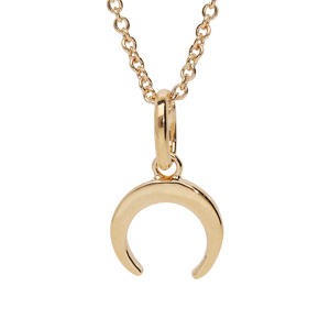 Collier en plaqu or avec pendentif croissant de lune 40+4cm - Vue 1